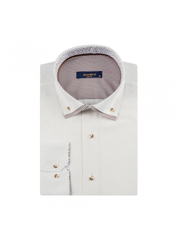 SLIM FIT KOŠULJA DUGIH RUKAVA I DUPLOM KRAGNOM