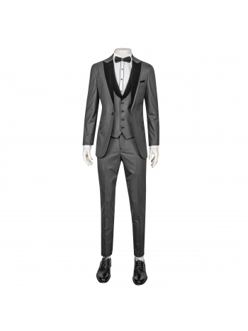 SLIM FIT VELVET POINTED COLLAR 7 DROP ONE BUTTON TUXEDO