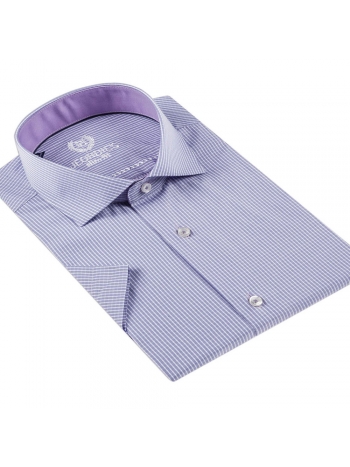 SLIM FIT PLAID CLASSIC COLLAR SHORT SLEEVE SHIRT