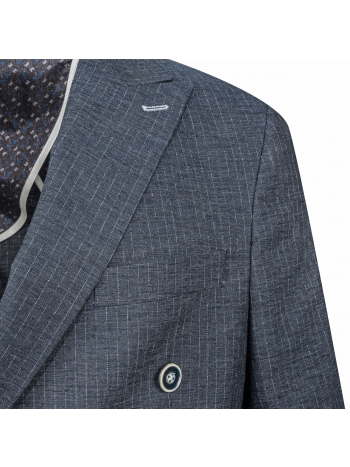 SLIM FIT JAKNA S TOČKASTOM KRAGNOM, DVOREDNA S 7 DROPOVA I 2 GUMBA